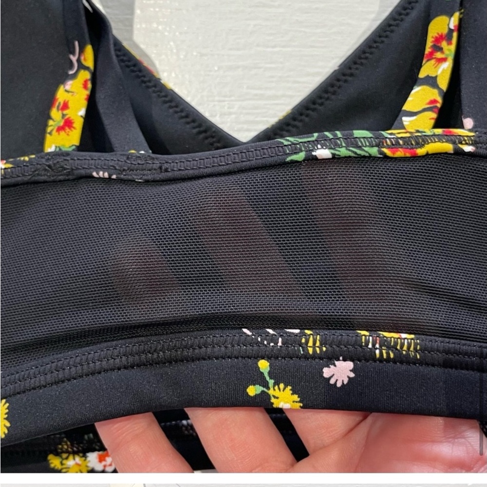 NWT Aerie Offline Floral Print Mesh Back Plunge Sports Bra - Picture 5 of 6